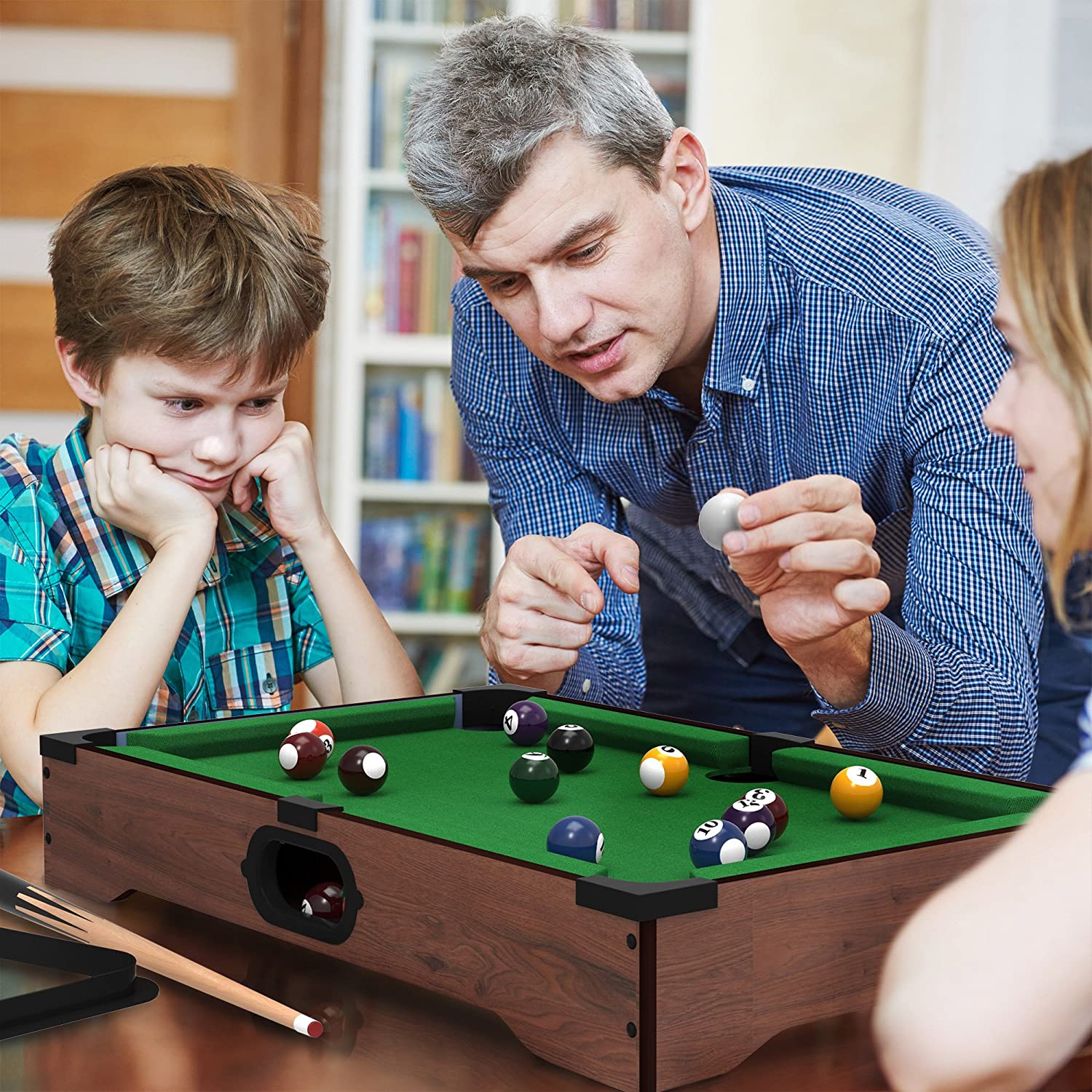 Mini Tabletop Pool Set- Billiards Game